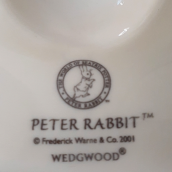 👉*RARE VINTAGE* WEDGWOOD BEATRIX POTTER PETER RABBIT CHILDS SNACK TRAY ~7x4 - Picture 7 of 8